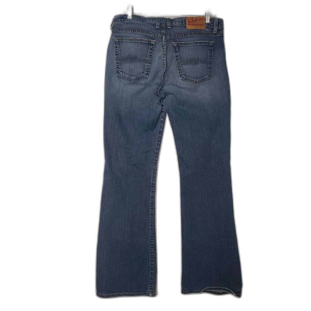 LUCKY BRAND Sweet N Low Distressed Denim Blue Boot Cut Jeans Womens Size 12/31